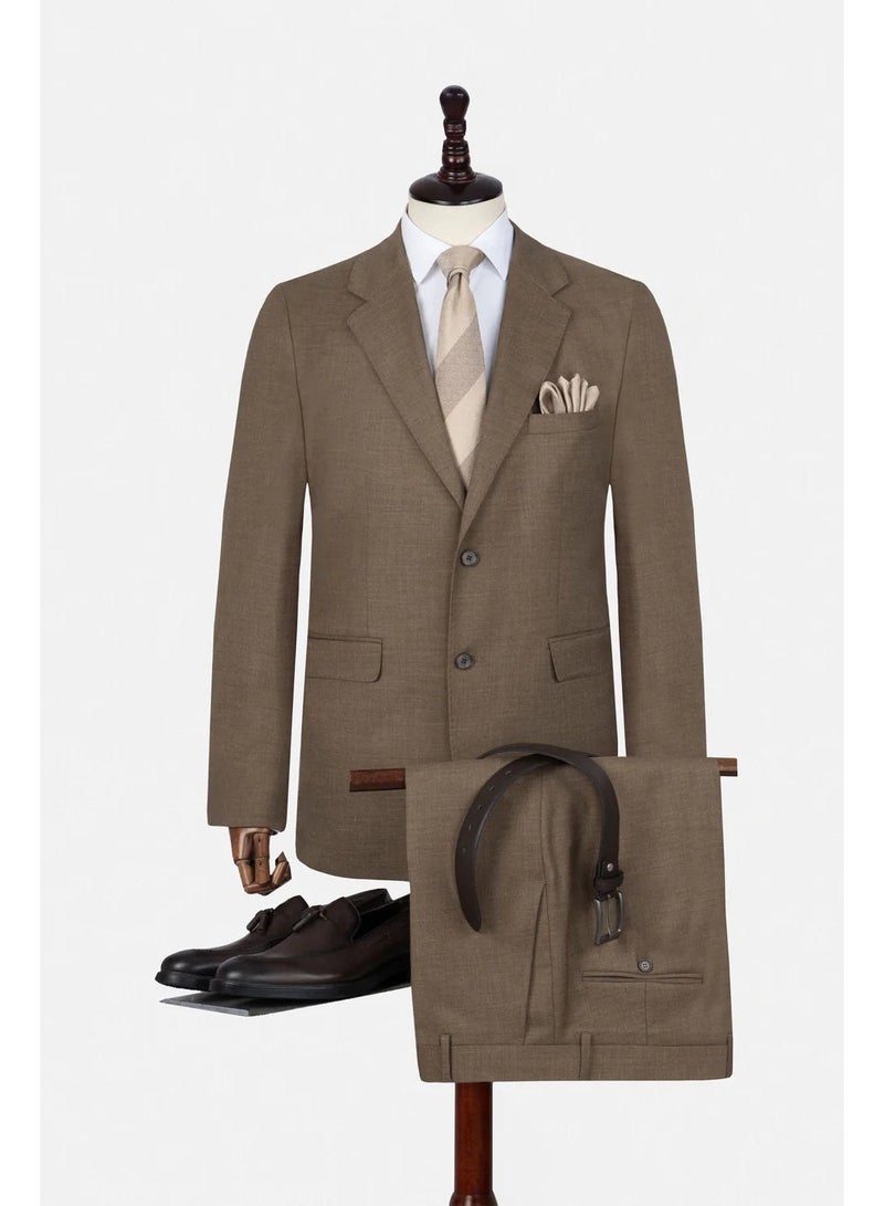 De backer's Light Brown Slim fit Suit for Men's. - Image 2