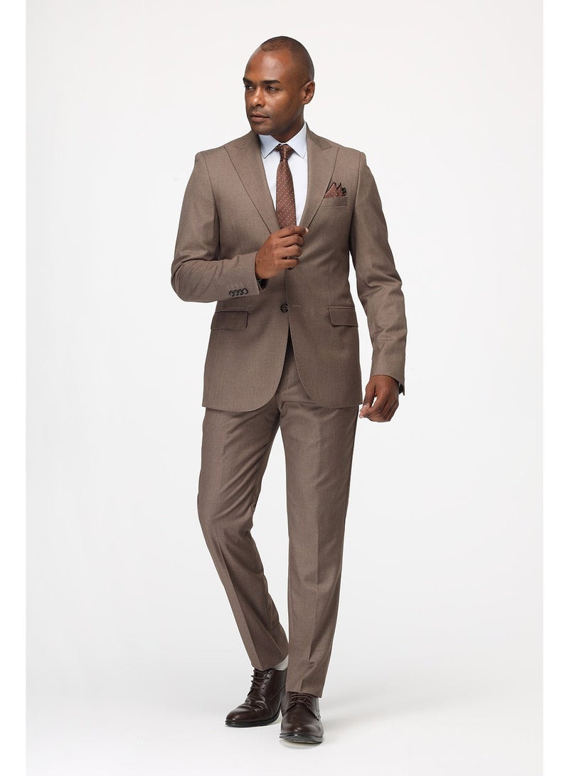 De backer's Light Brown Slim fit Suit for Men's. - Image 1
