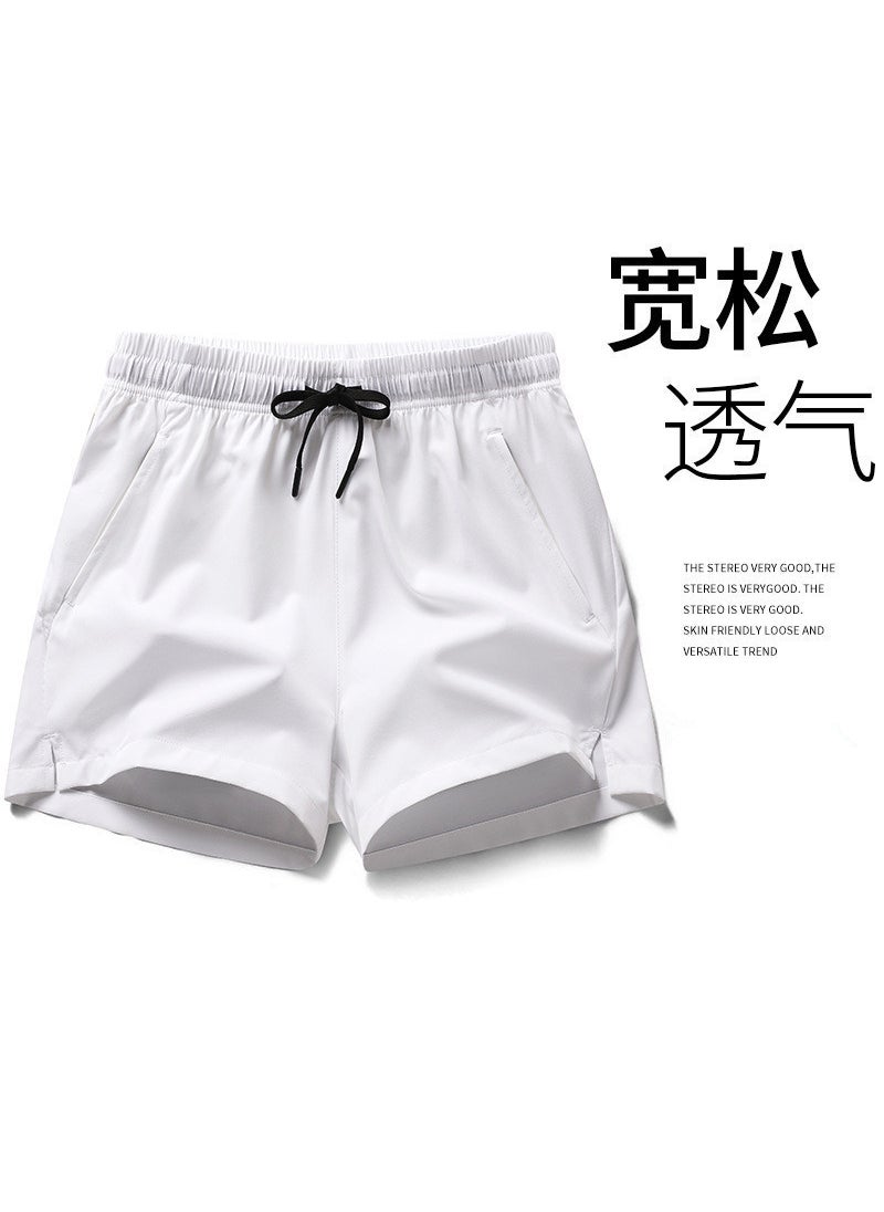 Running Comfortable Mens Ice Silk Summer Thin Basketball Loose Fitness Leisure Football Shorts Training Three-point Pants Sports Army Green  - Image 2