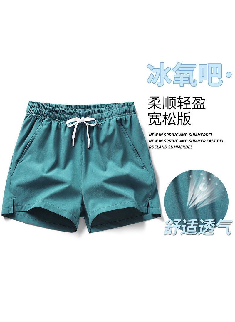 Running Comfortable Mens Ice Silk Summer Thin Basketball Loose Fitness Leisure Football Shorts Training Three-point Pants Sports Army Green  - Image 4