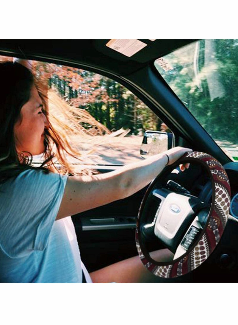 Excefore Wheel Cover, 15 inch Universal Bohemian Style Steering Wheel Covers Cloth Car Accessories for Women - Image 4