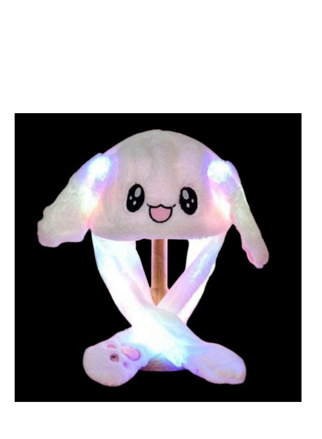 A fun and modern ear warmer with light from Ayda store, with a moving rabbit ear. Press the hands to make the ears move and make distinctive sounds. - Image 1