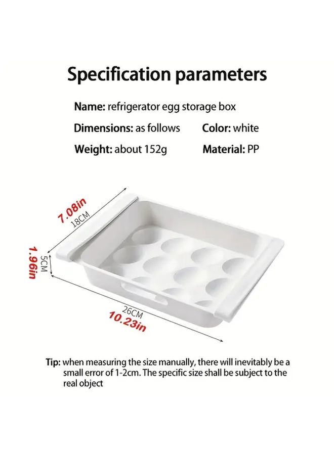 White RV Kitchen Egg Fruit Storage Drawer Organizer Box Refrigerator Shelf - Image 3