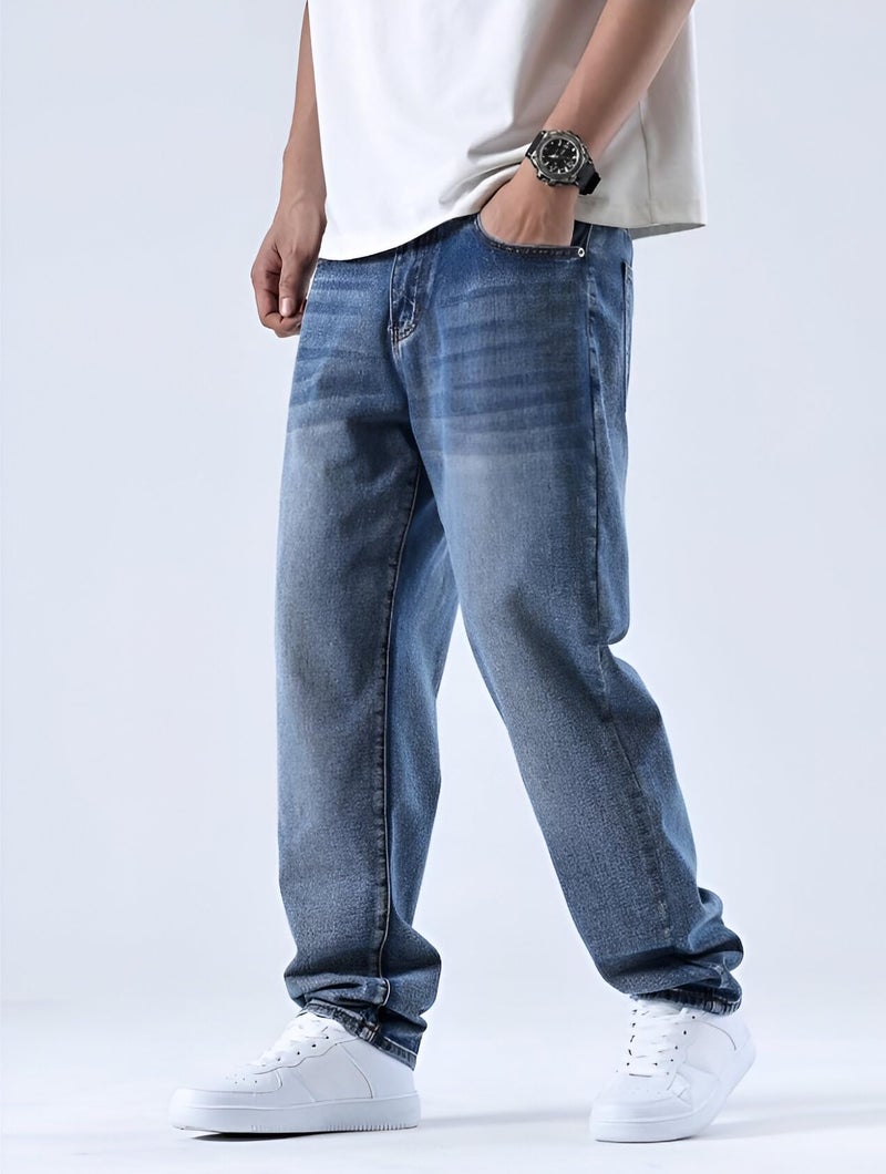 Ben Martin Blue Men Jeans || Baggy Fit Jean's for Man || Loose Fit High Rise Denim || Stretchable Casual Wear Jean,s || Dance Rap Rapping Style Pant for Men || Denim Cotton Jeans 38 (2) - Image 4