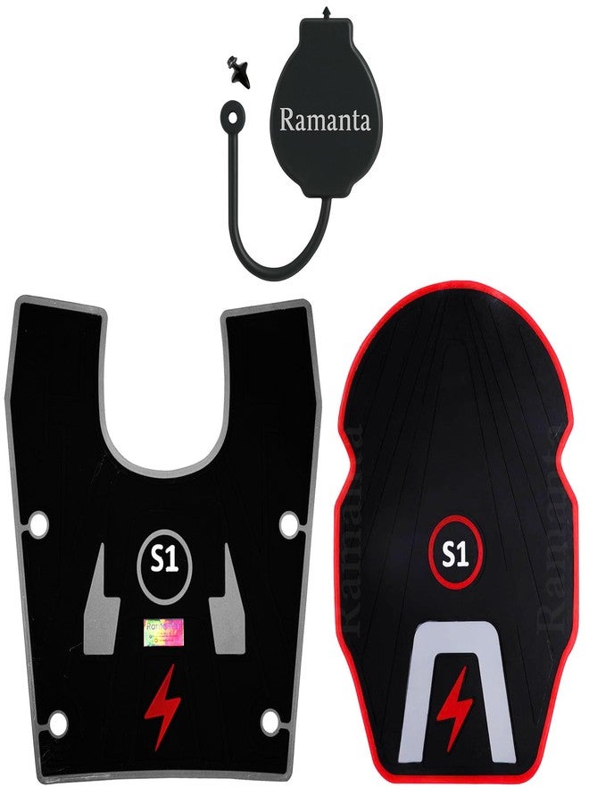 Ramanta O.l.a S1 Foot Mat, Dicky Mat & Charging Cap Anti Slip PVC Rubber Footmat/Washable Floormat Compatible with S1 Pro 2nd Gen, S1 Air & S1 X (All New Model of 2024) (Black, Gray & Red - 3 PCs) - Image 1