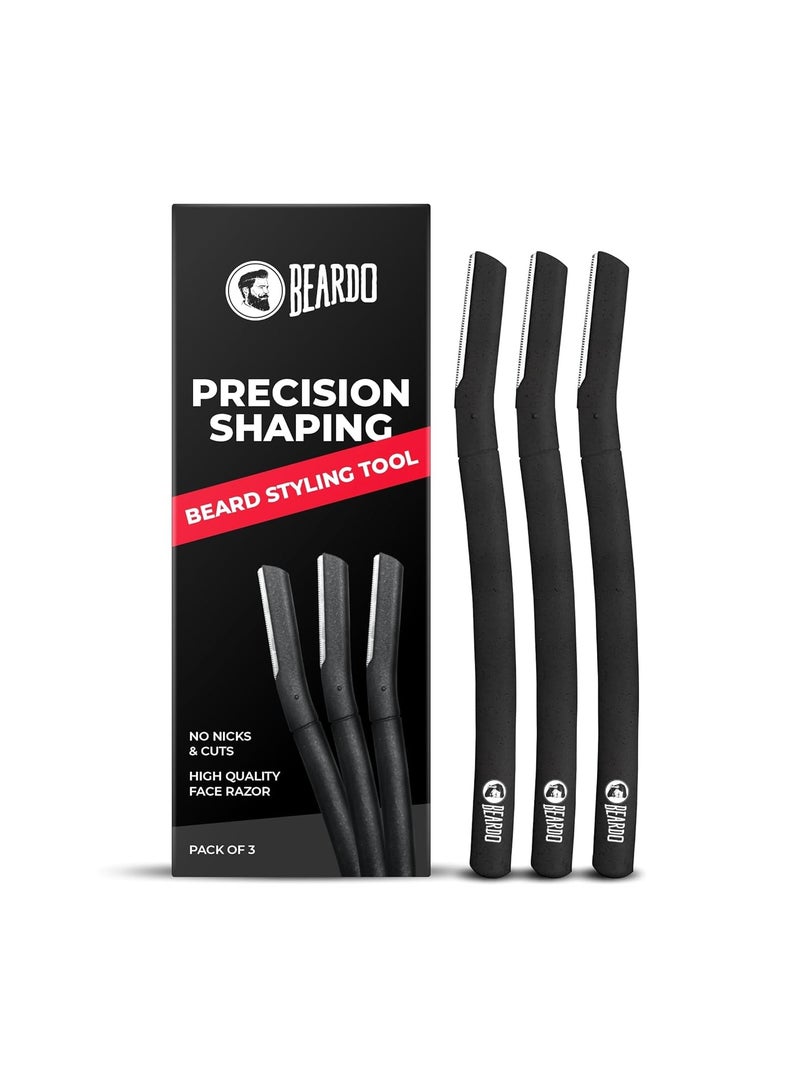 Beardo Beard Styling Tool for Men – Pack of 3 | Reusable Razor for Sharp, Safe & Precise Beard Shaping | Multi-Grooming Beard Shaper - Image 1
