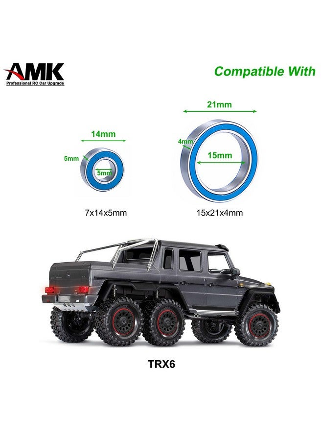 AMK 55Pcs Trx6 Metal Ball Bearings Kit, Rubber Sealed Wheel Bearings Set For 1/10 Rc Crawler G63 6X6 Truck Upgrades - Image 2