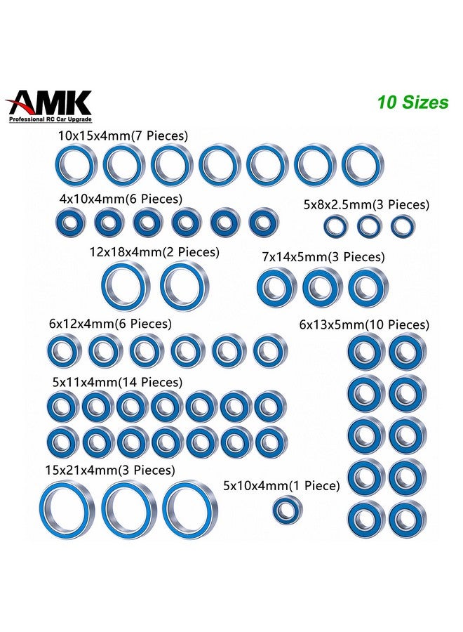 AMK 55Pcs Trx6 Metal Ball Bearings Kit, Rubber Sealed Wheel Bearings Set For 1/10 Rc Crawler G63 6X6 Truck Upgrades - Image 3