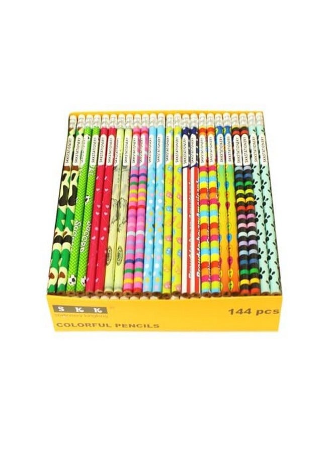 SKKSTATIONERY Assorted Colorful Pencils, Wooden Pencil With Eraser, Pencil Assortment, Novelty Kids Pencils，Awards & Incentives Pencils, 2 Hb, 12 Assorted Colors 144/Box.  - Image 2