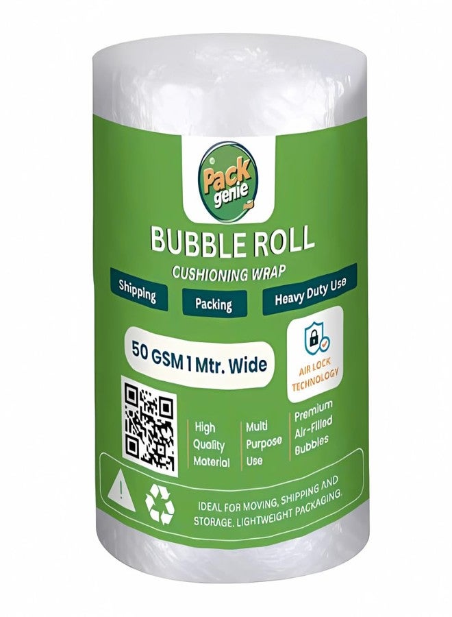 PackGenie 50 Gsm 1 FT (12 Inch) Wide Protective Bubble Wrap Roll for Safe Shipping and Packaging (100 Meter x 320 FT) - Image 1