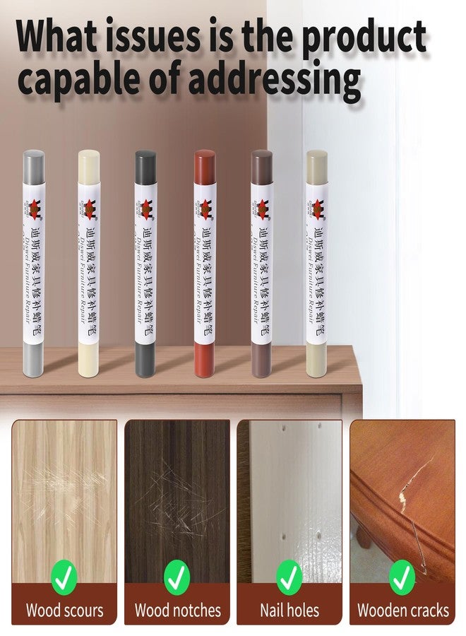 FOCMKEAS Wood Filler Sticks Red Cherry Furniture Scratch Repair Crayons Wood Floor Repair Wax Filler Sticks Furniture Repair Wax Crayons for Wooden Furniture, Floors, Cabinets & Tables - Image 4