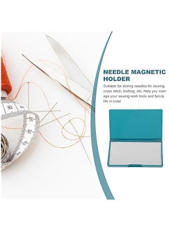 ماركة غير محددة Sewing Needle Case Magnetic Needle Case Sewing Needle Storage Slim Line Magnetic Box Pin Holder Small Metal Objects Organizer Blue Sewing Supply Organizer  - Image 4
