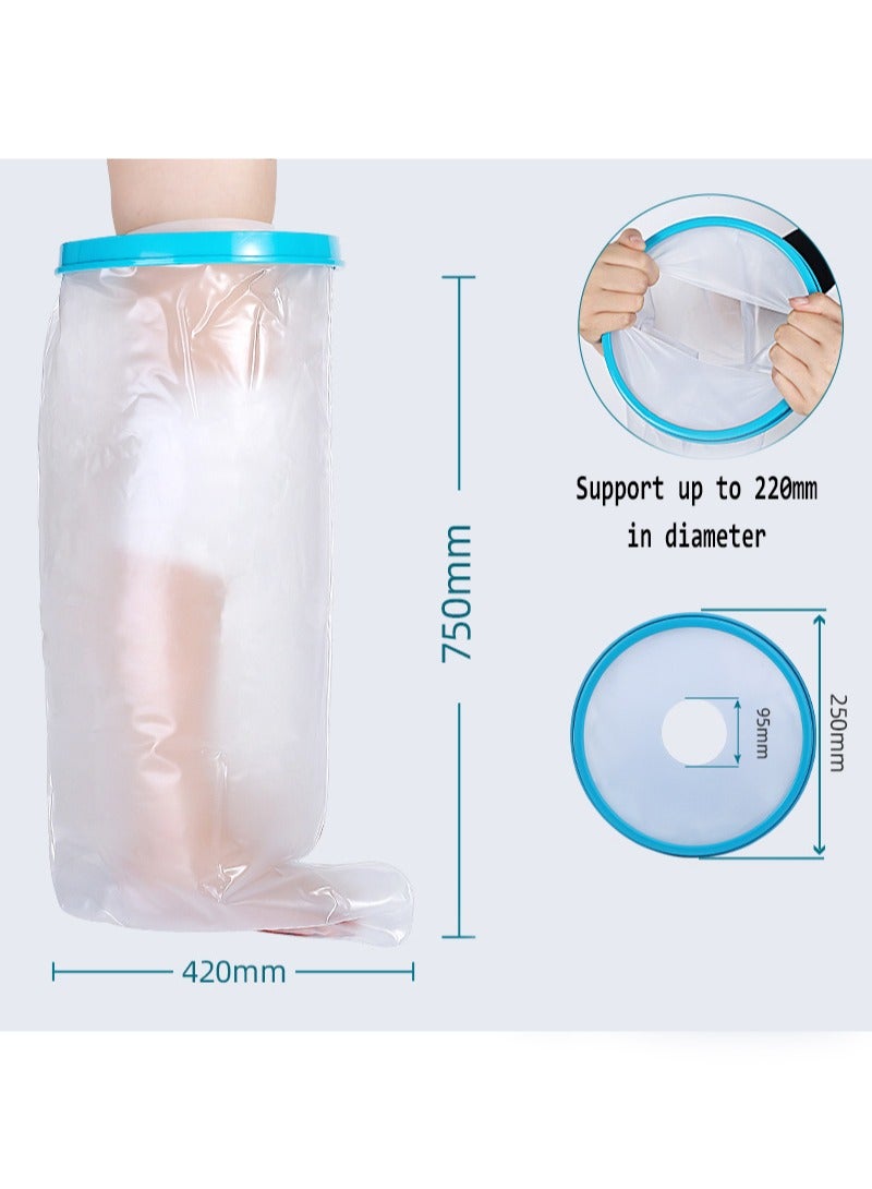 100% Oversized Waterproof Foot Cover for Shower and Bath, Reusable Sealed Watertight Foot Protector to Keep Wound  Bandages Dry,  Fit for Leg Foot Ankle and No Mark on Skin - Image 3