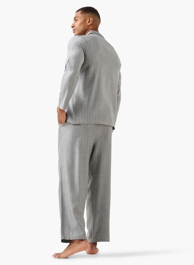 Splash FAV  Textured Pyjama Set for Men | Best Price UAE