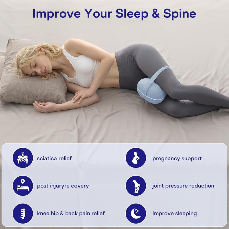 Forcanby Leg & Knee Pillow for Side Sleepers - Smooth Spine Alignment Pillow - Memory Foam Knee Pillows for Back Hip Pain, Spine Aligning, Sciatica, Surgery Recovery, Pregnancy - Image 3