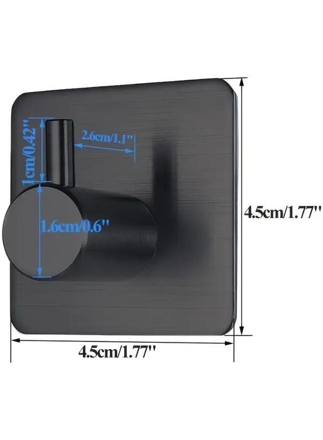 4Pcs Silvery Stainless Steel Self Adhesive Towel Hooks Waterproof For Shower Walls Heavy Duty For Bathroom Kitchen - Image 3