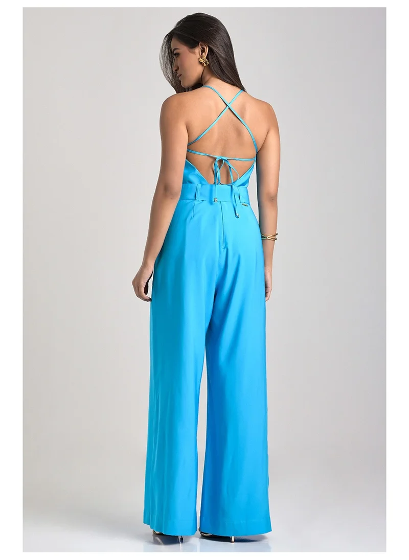 Carmen Steffens  Blue Jumpsuit with Back Tie for Women | Best Price UAE