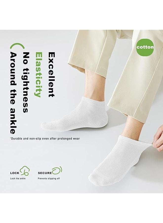 DUNISO 5 Pairs Of Men's Cotton Socks, Formal Socks, Moisture Wicking, Suitable For All Seasons, Soft And Breathable White - Image 2