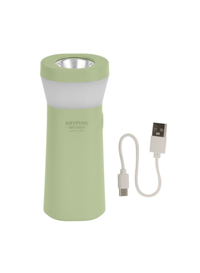 KRYPTON Rechargeable LED Torch, Lithium Battery, High Bright LED, 6 Hours Working, Type C Charging, 3-4 Hours Charging Time Pista Green 14x6x4cm - Image 1