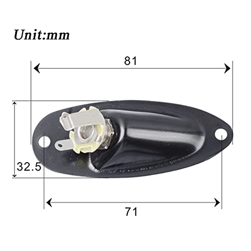 SAPHUE Guitar Input Jack Socket Plate Output Loaded Boat Style 1/4 Inch with Screws for Fender Stratocaster Strat St Mono Electric Guitar for Electric Guitar Replacement Parts(black) - Image 4