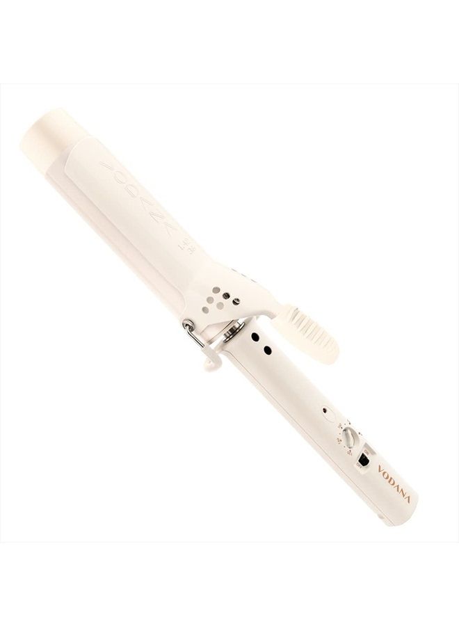 Vodana VODANA Professional GlamWave Ceramic Curling Iron, Natural Curls, Hair Curler, Curling Wand, Available in USA (1.4 inch, Ivory) - Image 1