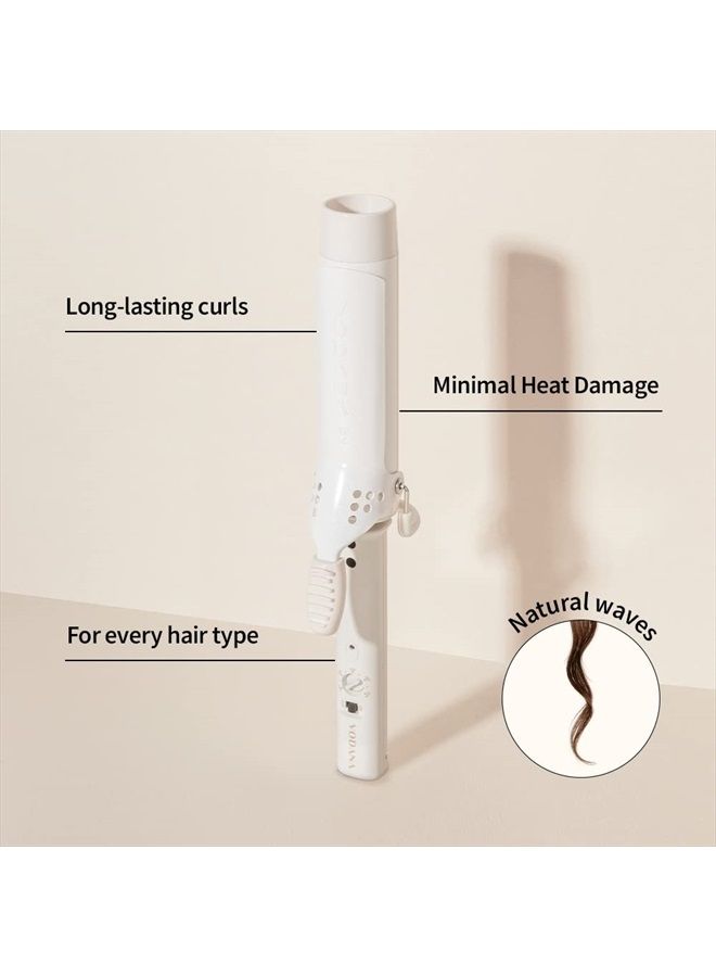 Vodana VODANA Professional GlamWave Ceramic Curling Iron, Natural Curls, Hair Curler, Curling Wand, Available in USA (1.4 inch, Ivory) - Image 2