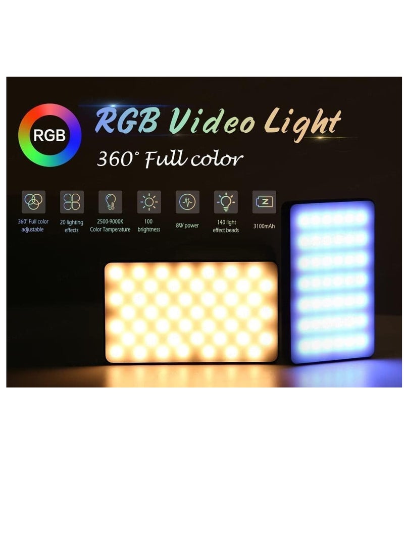 Generic W140 RGB Video Light, Portable LED Camera Light Panel 0-360 Full Color, CRI95+ 2500K-9000K Dimmable 20 Lighting Effects, 3000mAH Rechargeable LED Lighting for Photography, Video Conference, TikTok  - Image 4