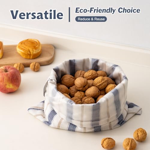 GobiSea Linen Bread Bag for Homemade Sourdough Bread with Proofing Cover, Reusable Linen Sourdough Bread Storage Bag - Plastic Lined - with Proofing Bowl Cover - Image 4