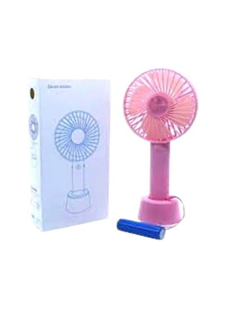 Portable Mini USB Fan, Battery Operated, Small and Rechargeable, Summer Table Fan for Air Cooling (Pink)