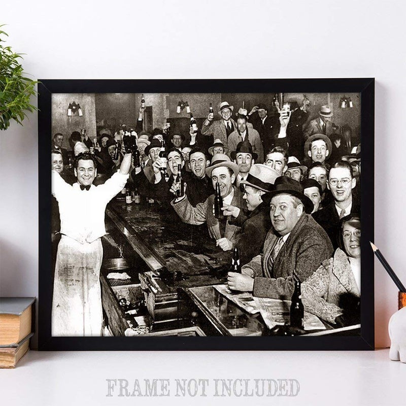 Lone Star Art انتهى حظر الليل - عتيقة SPEAKEASY DECER WALL ART - 11x14 الفن غير المؤلف من SPEAKEASY PROHIBITION DICE PRINT VINTAGE ART - يصنع ملصقًا رائعًا للكهف والبار المنزلي تحت 15 دولارًا - Image 2