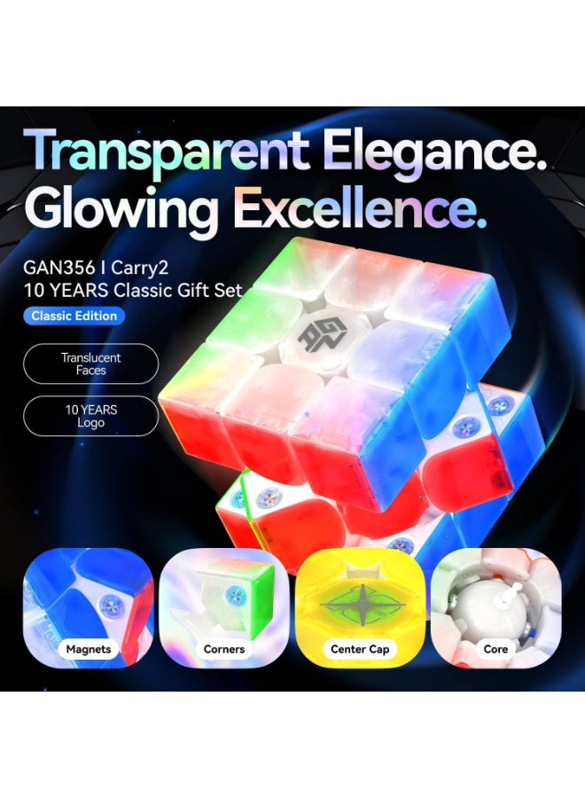 جانكيوب مكعب السرعة الذكي GAN 356 i Carry 2 المغناطيسي 3×3 – متصل بتقنية البلوتوث، تتبع الحركة، متكامل مع التطبيق، مسابقات عبر الإنترنت، تغليف الذكرى العاشرة - Image 2