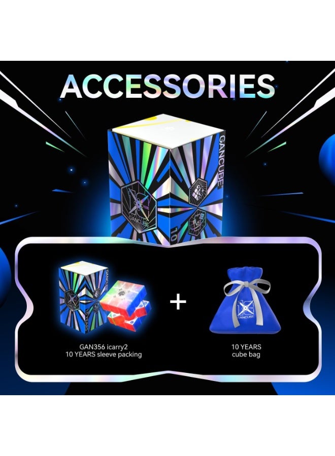 جانكيوب مكعب السرعة الذكي GAN 356 i Carry 2 المغناطيسي 3×3 – متصل بتقنية البلوتوث، تتبع الحركة، متكامل مع التطبيق، مسابقات عبر الإنترنت، تغليف الذكرى العاشرة - Image 3