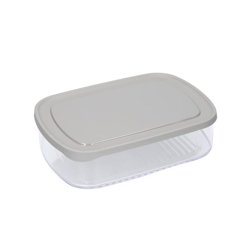MasterClass Cheese Fridge Storage Box with Lid Large Airtight Container for Cheese Chunks and Slices with Grey Lid for Fridge and Freezer 1700ml