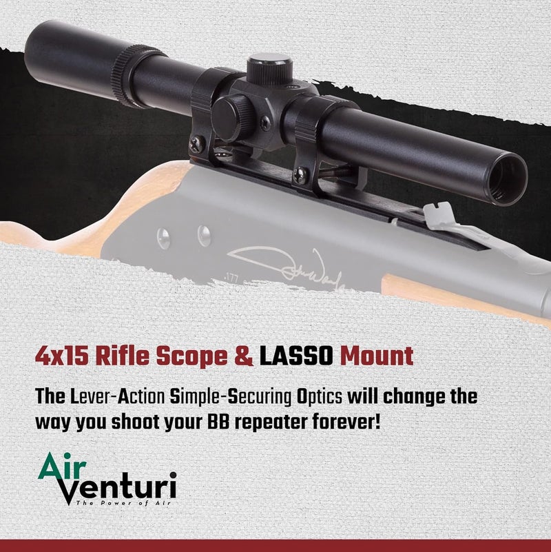 Air Venturi منظار بندقية الهواء 4x15 وتركيب لاسو - Image 2