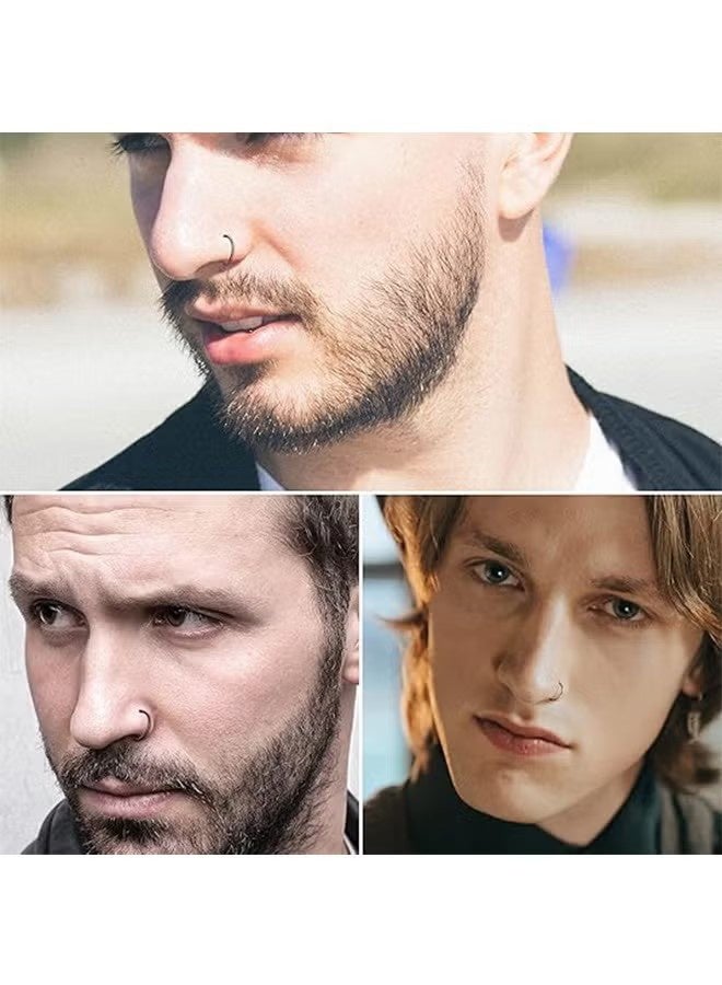 واي جيه 6 قطع من حلقات الأنف المزيفة غير المثقوبة، حلقات أنف غير مثقوبة من الفولاذ المقاوم للصدأ، مجوهرات حلقات الأنف للنساء والرجال، هدية للنساء والفتيات والفتيات المراهقات والرجال. - Image 5