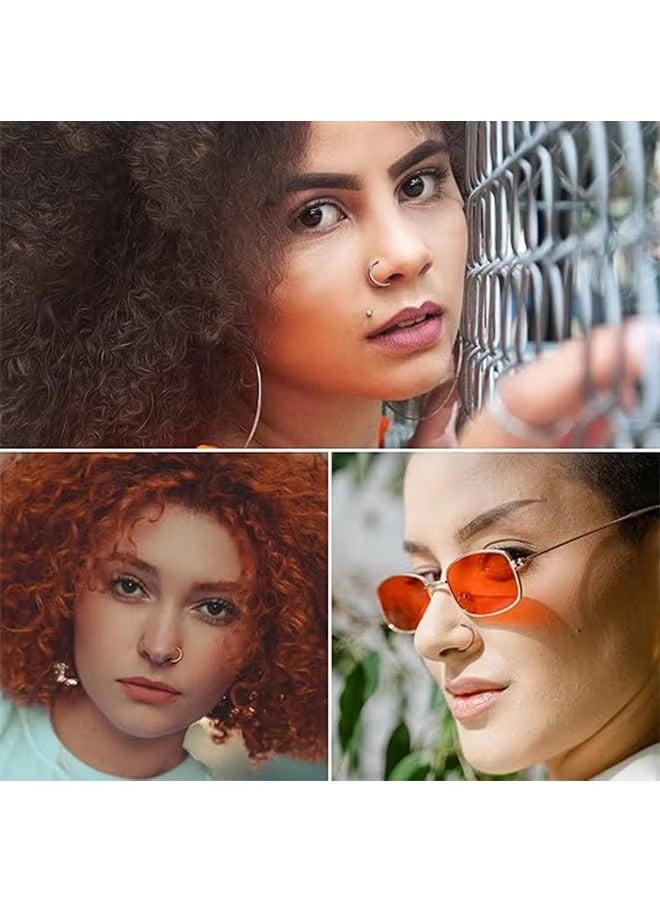 واي جيه 6 قطع من حلقات الأنف المزيفة غير المثقوبة، حلقات أنف غير مثقوبة من الفولاذ المقاوم للصدأ، مجوهرات حلقات الأنف للنساء والرجال، هدية للنساء والفتيات والفتيات المراهقات والرجال. - Image 4