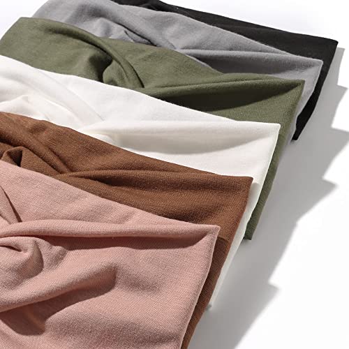 Artilady 6 Pack Wide Boho Headbands for Women - Soft Yoga Elastic Hair Bands for Girls Workout Running Sport Headwrap Non-slip Breathable (Sunset) - Image 4