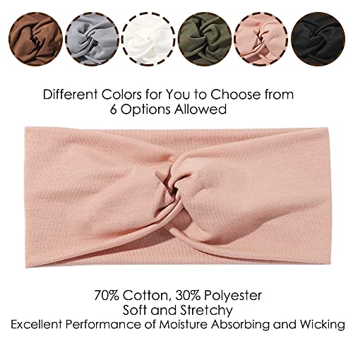 Artilady 6 Pack Wide Boho Headbands for Women - Soft Yoga Elastic Hair Bands for Girls Workout Running Sport Headwrap Non-slip Breathable (Sunset) - Image 5