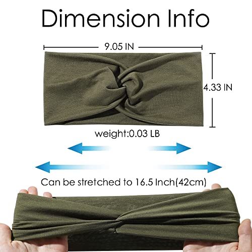Artilady 6 Pack Wide Boho Headbands for Women - Soft Yoga Elastic Hair Bands for Girls Workout Running Sport Headwrap Non-slip Breathable (Sunset) - Image 3