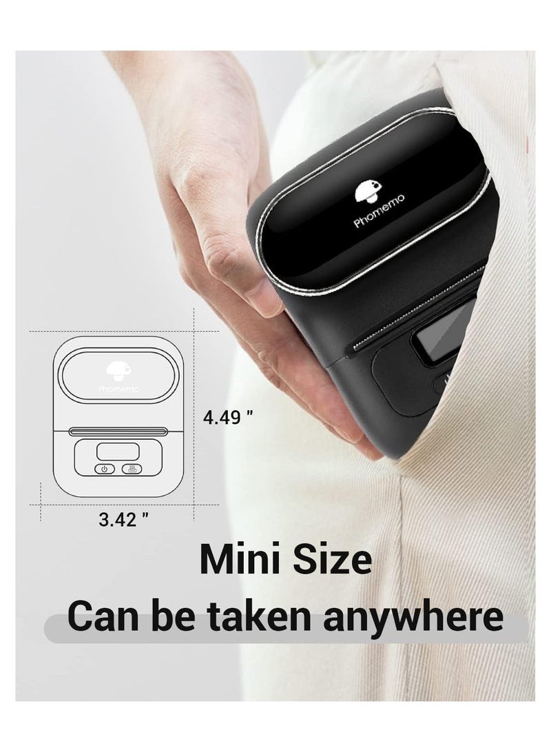 M110 Receipt Printer Label Maker Portable Bluetooth Thermal Mini Label Maker Machine Sticker Maker Barcode Printer for Clothing Jewelry Retail Mailing Compatible with Android iOS System - Image 4