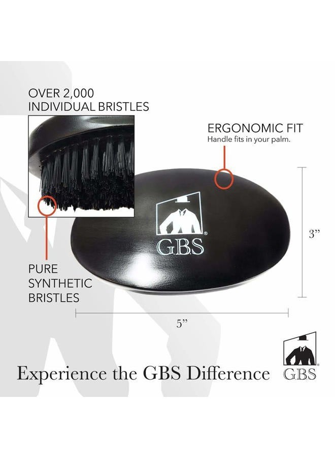 G.B.S Military Style Dual Bristle Beard and Hair Brush - Hi-Gloss Wood, Animal-free Vegan Bristles, Over 2,000 Firm Bristles for Daily Grooming (BLACK) - Image 5
