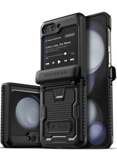 VRS Design Terra Guard Active 360 Samsung Galaxy Z Flip 5 Case Cover (2023) with [Hinge Protection] - Matte Black  - Image 1