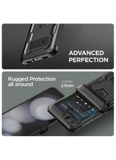 VRS Design Terra Guard Active 360 Samsung Galaxy Z Flip 5 Case Cover (2023) with [Hinge Protection] - Matte Black  - Image 4