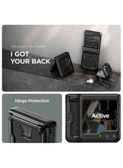 VRS Design Terra Guard Active 360 Samsung Galaxy Z Flip 5 Case Cover (2023) with [Hinge Protection] - Matte Black  - Image 5