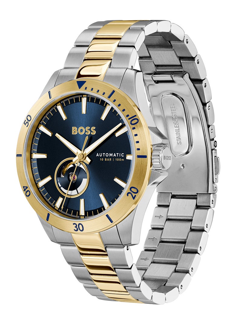 HUGO BOSS - HUGO BOSS ROUND ANALOG MEN'S BLUE CASE WATCH - 1514201 - Image 1