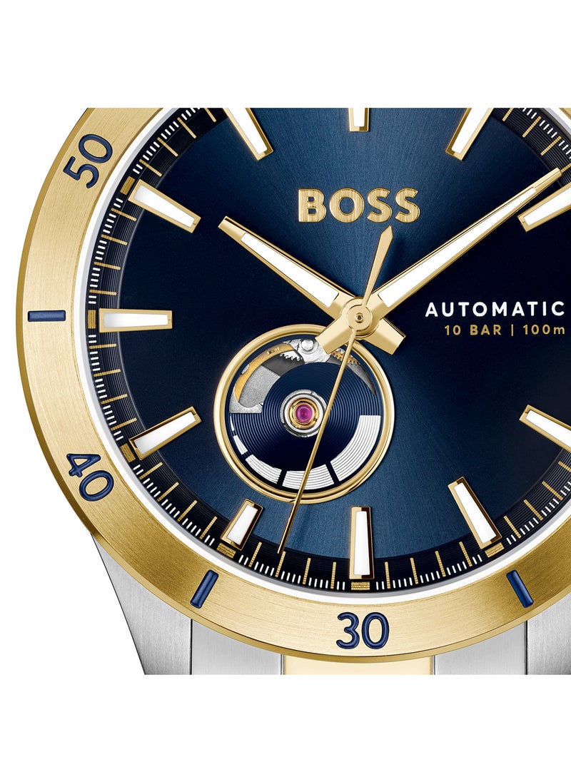 HUGO BOSS - HUGO BOSS ROUND ANALOG MEN'S BLUE CASE WATCH - 1514201 - Image 1