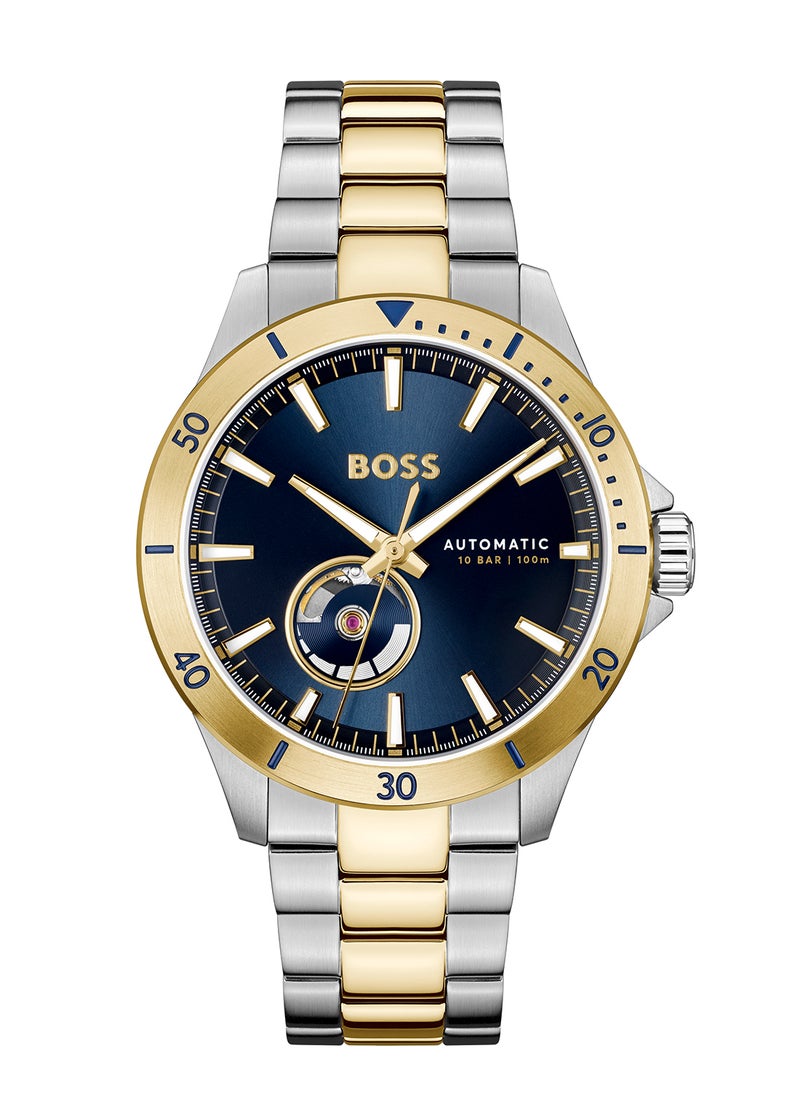 HUGO BOSS - HUGO BOSS ROUND ANALOG MEN'S BLUE CASE WATCH - 1514201 - Image 1