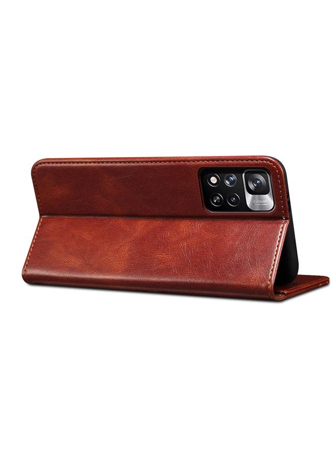 erorex Case For Xiaomi Redmi Note 11 Oil Wax Texture Flip Leather Phone Case with Card Slots & Wallet - Image 5