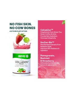 OZiva Vegan Collagen Guava Glow Biotin Vitamin C Brighter Youthful Skin 250g Bioactive Gluta Fizzy L Glutathione Hyaluronic Acid Astaxanthin Lycopene Strawberry Powder  - Image 4