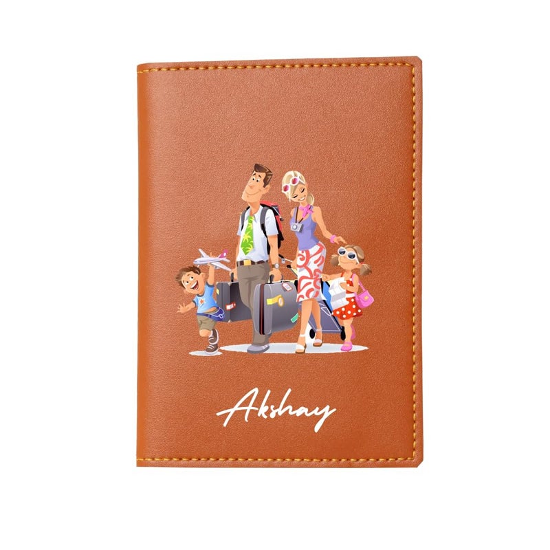 THE CUSTOMISED GIFT Unisex Passport Cover for Men & Women | Printed, Classy & Stylish | Vegan Leather Passport Cover for Travel (UV TAN) - Image 3